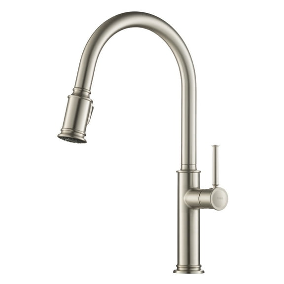 KRAUS Sellette™ Single Handle Pull Down Kitchen Faucet with Dual Function Sprayhead in all-Brite™ Spot Free Stainless Steel Finish