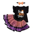 thumbnail image 5 of NIEWTR Newborn Baby Girl Outfits Girls' Halloween Party Outfit With Flying Sleeves Top Mesh Skirt Three Piece Skirt Set, 5 of 8