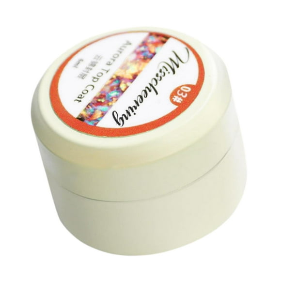 Esmalte de uñas en Top Coat Disco Shining Pigment naranja Yuyangstore Esmalte de uñas de gel con purpurina.