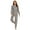 Grey, variant on Women Winter Plush Romper Pajamas Long Sleeve Zipper Hooded Thick Warm Jumpsuit