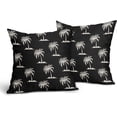 thumbnail image 3 of Coconut Tree Black Pillow Covers 20X20 Inch Set of 2 Coastal Tropical Plants Trees Decorative Pillow Cases Summer Beach Vintage Cushion Case Hawaiian Home Decor for Sofa Couch Outdoor, 3 of 6