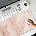 thumbnail image 4 of Extended Gaming Mouse Pad (31.5x11.8 in), Large Non-Slip Rubber Base Mousepad, Keyboard Mouse Mat Desk Pad for Work, Game - Rose Gold Splash Pink Marble Texture, 4 of 6