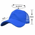 thumbnail image 4 of Unisex Plain Solid Baseball Cap Sun Visor Mesh Back Adjustable Ball Trucker Hat Blue, 4 of 4