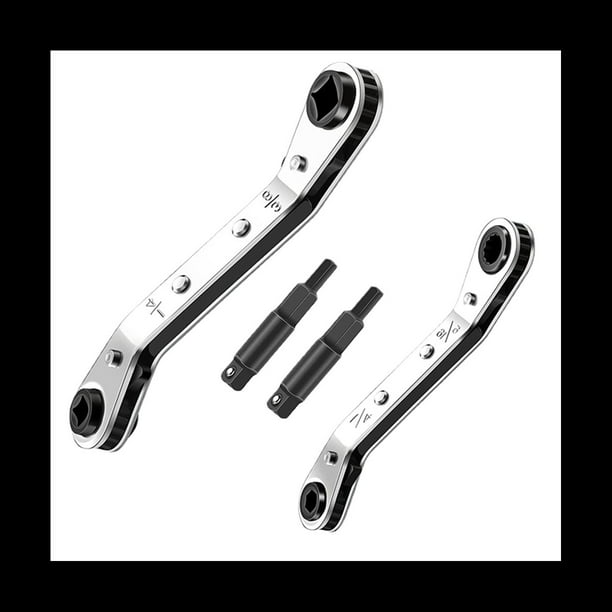 Herramienta de Llave de Servicio Hvac, Juego de Llaves de Carraca para VáLvula Aire Acondicionado para Herramienta de RefrigeracióN de Aire y Herramienta de ReparacióN de Equipos