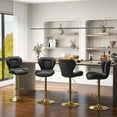 thumbnail image 4 of Costway Adjustable Bar Stool Set of 2 Leathaire Bar Chairs with Padded Seat & Footrest, 4 of 9