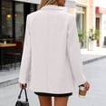 thumbnail image 4 of Women’s Long Sleeve Double Breasted Blazer Jacket with Notched Lapel and Pockets for Office Casual Wear White S, 4 of 4