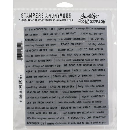 UPC: 0787790628910 | Tim Holtz Cling Stamps 7 X8.5 -Tiny Text Christmas