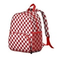 thumbnail image 2 of White Red Checkered Backpack Backpack for School,Cute School Bag,Schoolbag with Adjustable Shoulder Straps & Padded Back,13.8"x11.4"x6", 2 of 6
