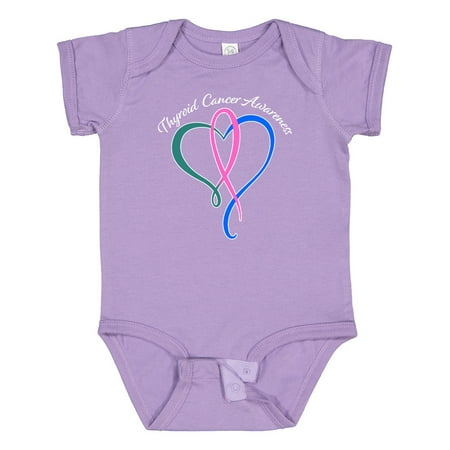 

Inktastic Thyroid Cancer Awareness with Pink Teal and Blue Ribbon Gift Baby Boy or Baby Girl Bodysuit