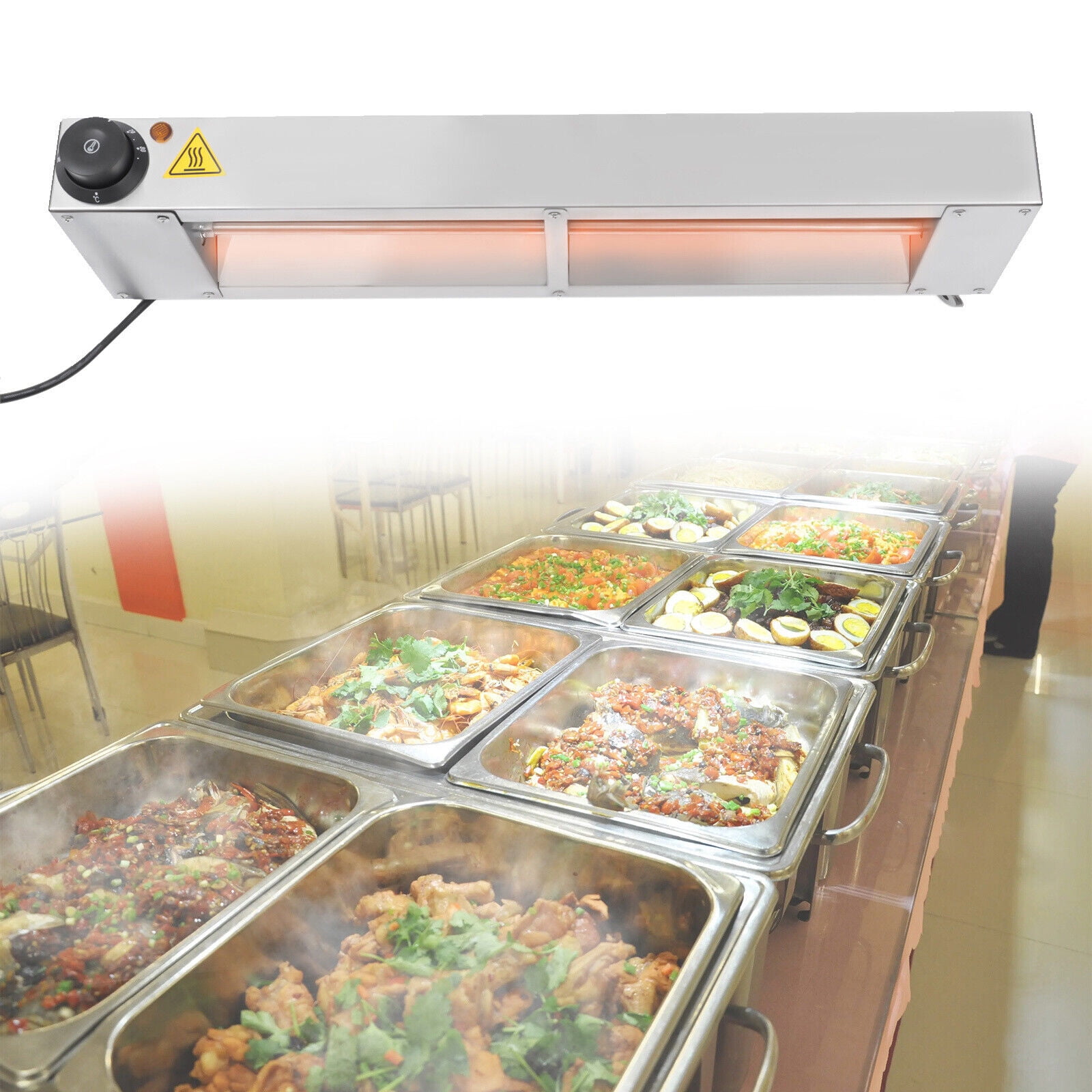 24in Overhead Food Warmer Commercial Infrared Strip Heater with Cord