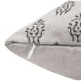thumbnail image 3 of Fabdivine Block Print Throw Pillow Cover, 14x20 Inch Pure Linen Decorative Cushion Cover, Floral Print Boho Design Black Pillow Cover for Sofa and Couch, 3 of 5