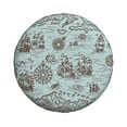 thumbnail image 2 of Balery Pirate Adventure Maptire Cover Waterproof Dust-Proof, Universal Spare Wheel Tire Cover For Trailer, Rv, Suv Truck And Vehicle Camper Accessories-15 Inch, 2 of 9