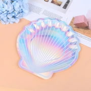 Iridescent Sparkle Shell Paper Plates 10inch Disposable Tableware Sets - 8Pcs for Wedding and Birthday Decor - Dish Theme