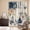 MidnightBlue LightPink Beige, variant on Vintage Blue Floral Kitchen Curtains Window Panels, Butterflies Watercolor Flower Linen Insulated Window Treatment Curtain, Grommet Curtains for Bedroom/Living Room/Bathroom, 2 Piece 52"Wx84"L