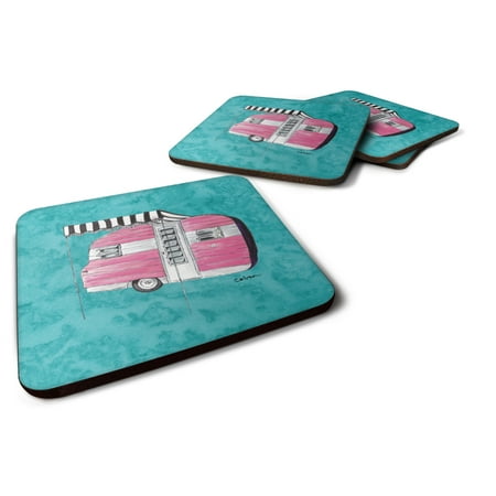 

Carolines Treasures 8764FC Welcome to the Trailer Foam Coaster Set of 4 3 1/2 x 3 1/2 multicolor