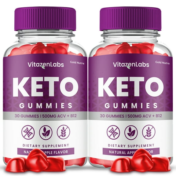 (2 Pack) VitazenLabs Keto ACV Gummies, Apple Cider Vinegar, Max Strength, 2 Month Supply Dietary Supplement, Made in USA