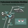 thumbnail image 3 of High Pressure Rain Shower Head: Upgrade Shower Heads with Handheld Spray Combo with Fixed Showerhead and 8 Sprays Handheld Shower Head, Detachable Shower head Built-in Magnetic Docking and Power Jets, 3 of 8