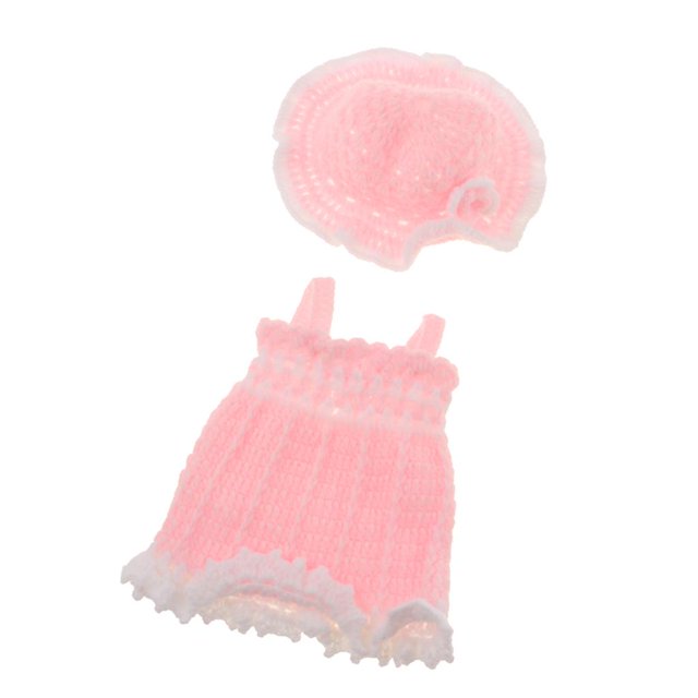Vestido de Muñeca Sombrero Traje Hecho Punto Del Sombrero Para 10 '' - 11 '' baby Girl Doll Clothes