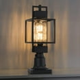 thumbnail image 2 of 18" H Dusk to Dawn Outdoor Post Light Fixture Hardwired 120V, Waterproof Aluminum Pole Light with Pier Mount Base, Matte Black Exterior Lamp Post Lantern with Water Glass for Garden Yard Patio Path, 2 of 7