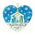 thumbnail image 7 of SLYNSHome Christmas Tree Family Ornament,Snowflake Blue Heart Shaped Ornament Sign Holiday Decorations, 7 of 7