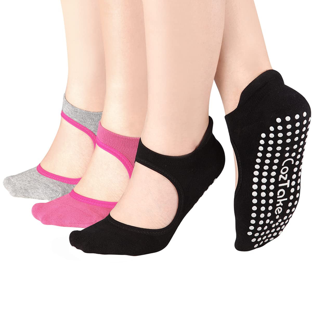 Yoga Socks for Women,Non Slip Sticky Socks with Grips for Pilates Pure Barre  Ballet Dance(G&P&P) - Walmart.com