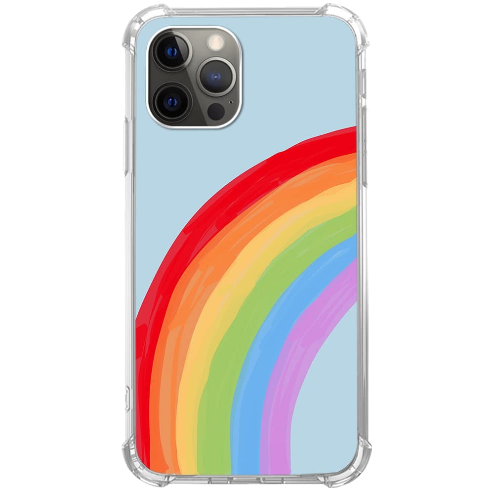 Rainbow Case for iPhone 12 Pro,Aesthetic Art Design Pattern TPU Shock