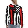 thumbnail image 7 of Wukai Firefighters USA Flag Print Womens Hoodies Fleece Sweatshirts Long Sleeve Sweaters Pullover Fall Outfits Winter Clothes-Medium, 7 of 7