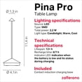 thumbnail image 4 of Lámpara Zafferano Pina Pro recargable inalámbrica táctil de 29 cm, 4 of 8