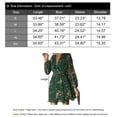 thumbnail image 5 of Women Dress Mini Dresses Floral Lady Long Sleeve Chiffon A-line V-neck Elegant Loungewear Cogild, 5 of 5
