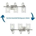 thumbnail image 2 of Aiken Collection Three-Light Clear Glass Brushed Nickel Farmhouse Style Bath Vanity Wall Light, 2 of 5