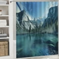 thumbnail image 6 of Orinice  Yosemite Shower Curtain, Mirror Lake Yosemite Scenic Picture with Mountains Lakeside Trees Waterscape, Cloth Fabric Bathroom Decor Set with Hooks, Turquoise Blue 60x72, 6 of 7