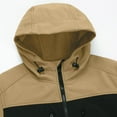 thumbnail image 5 of Mens Windbreaker Zipper Multi Pocket Stand Up Collar Solid Color Stormtrooper Khaki XL Windbreakers for Men, 5 of 8