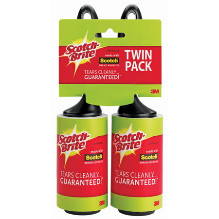 Scotch-Brite Lint Roller Twin Pack, 65 Sheets per Roller