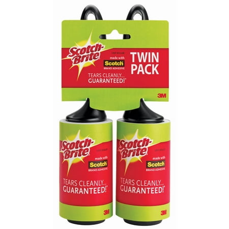 Scotch-Brite Lint Roller Twin Pack, 65 Sheets per Roller