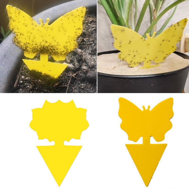 40pcs/set Insect Board Sticky Trap Gnat Trap Yellow Sticky Bug Garden Hot 