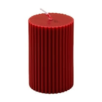 PEIBang Red Pillar Candles Soy Wax Scented Ribbed Candles,Pillar Candle for Home Dinner Party Wedding Romantic Decoration