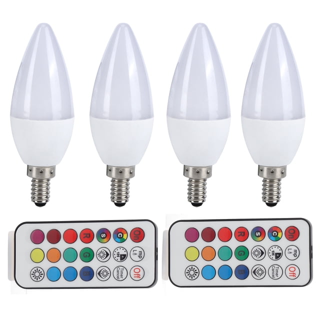 Bombilla de vela que cambia de color RGB de 3W con control remoto para decoración del hogar 85265V (E12 RGbPure White 6000K)