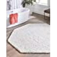 thumbnail image 3 of Unique Loom 3151337 4 x 4 ft. Solid Shag Octagon Rug, Snow White, 3 of 15