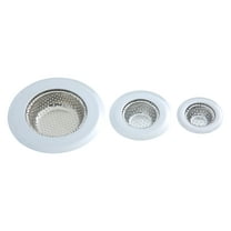 Mainstays Stainless Steel Kitchen Sink Drain Strainer Set 3 Pack 4.45", 2.95", 2.1" Silver