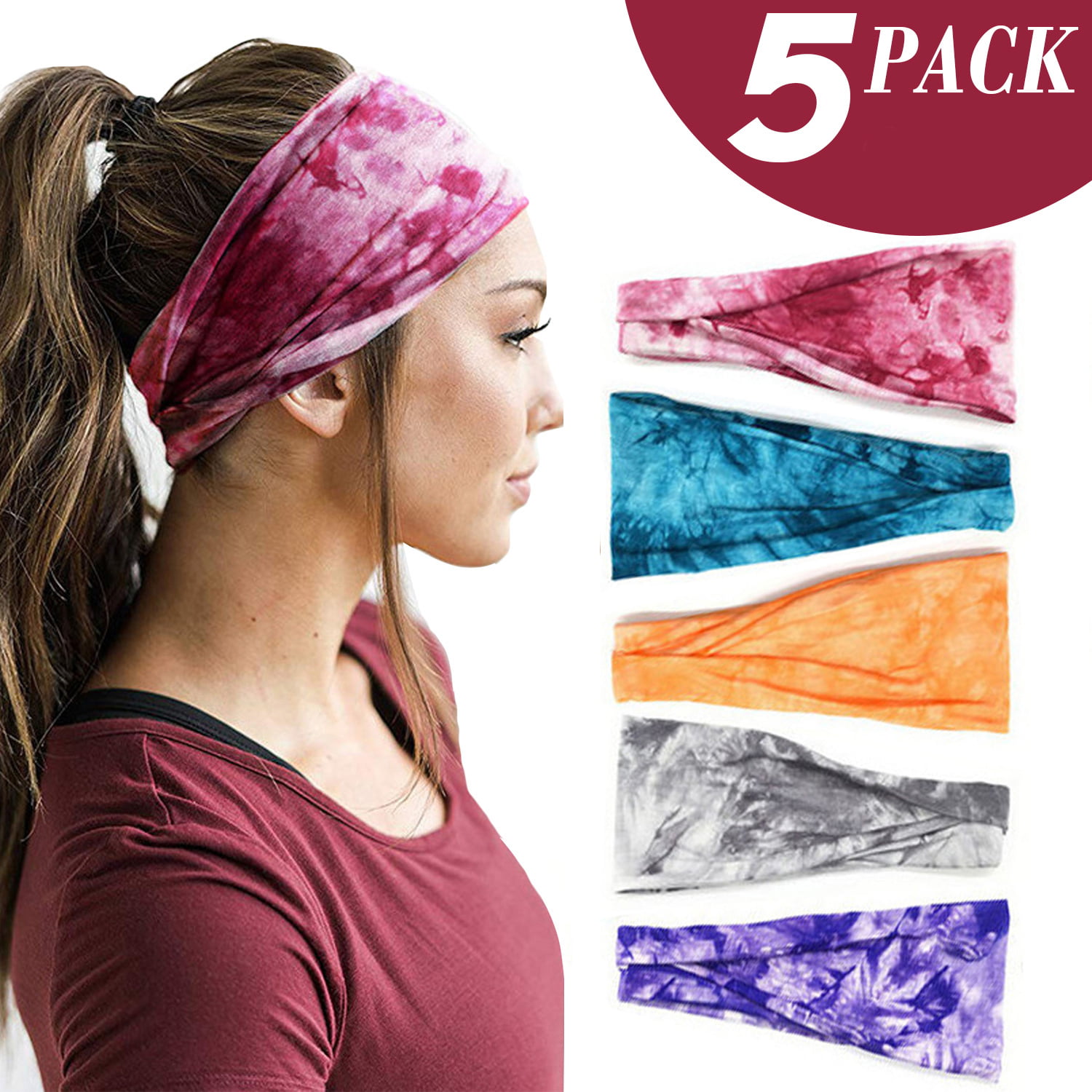 Women Sports Yoga Headband Gym Fitness Elastic Quick Dry Sweatband Headwrap 