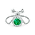 thumbnail image 2 of Angara Natural 0.45 Ct. Emerald with Diamond Halo Ring in 14K White Gold for Women (Ring Size: 3.5), 2 of 9