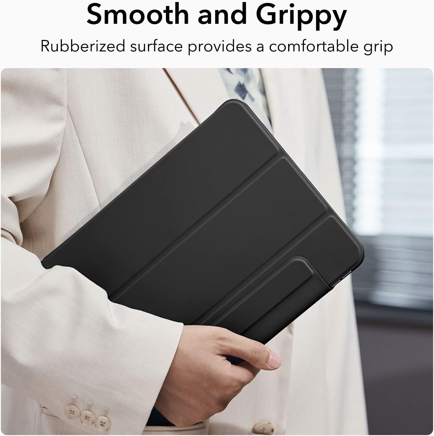 ESR Powerful Magnetic Case Compatible with iPad Pro 12.9 6th/5th/4th Gen, iPad Air 13 Inch Case M3/M2 (2025/2024), Trifold Stand with Auto Wake/Sleep, Supports Pencil Pro & USB-C, Black