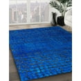 thumbnail image 3 of Ahgly Company Machine Washable Indoor Rectangle Abstract Blueberry Blue Area Rugs, 6' x 9', 3 of 7