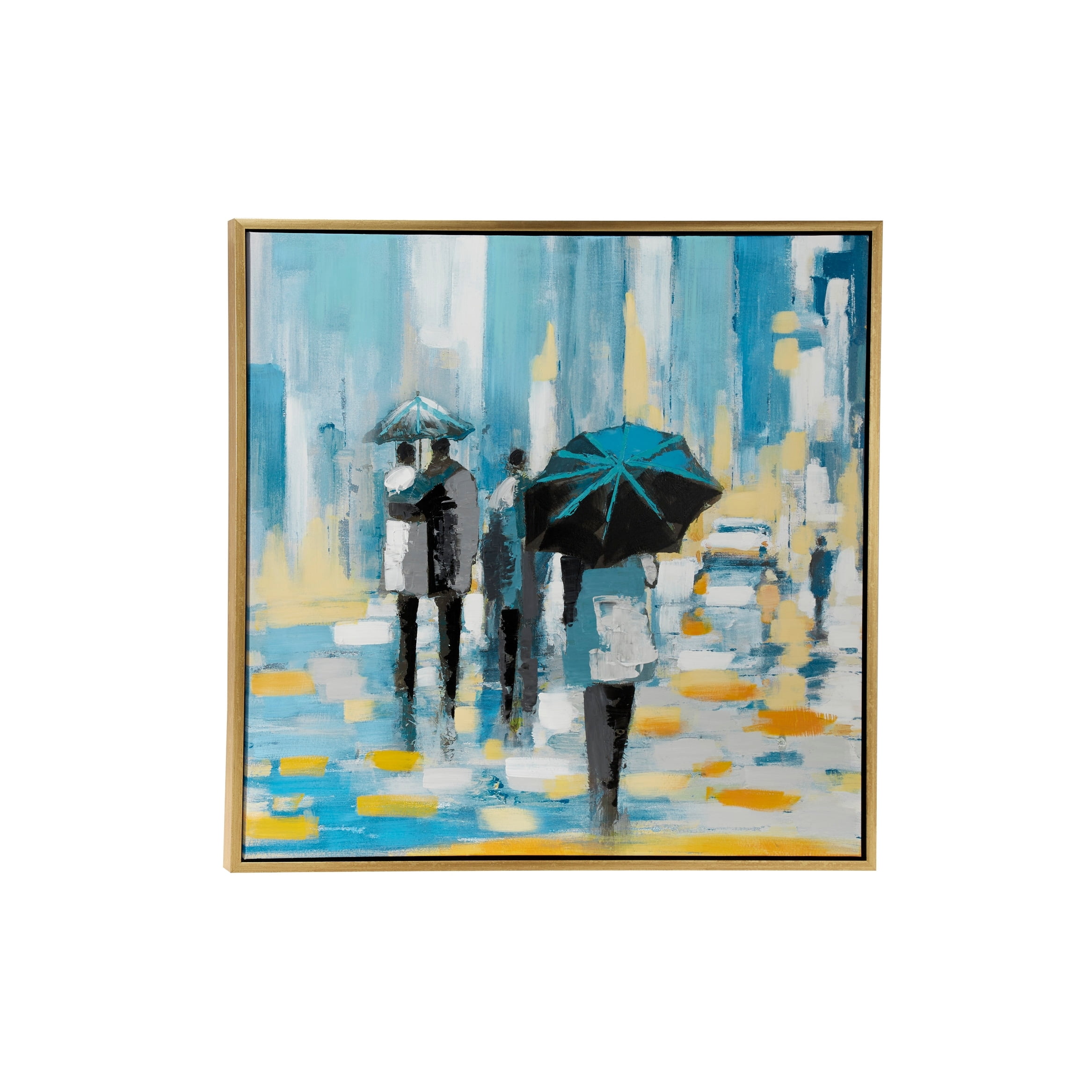 DecMode Indoor Blue Canvas Contemporary Wall Art