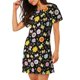 thumbnail image 2 of Fotbe Flower Butterfly Bata de Dormir para Mujer con Estampado, Camisón de Algodón de Manga Corta, Ropa de Dormir Casual, 2 of 6