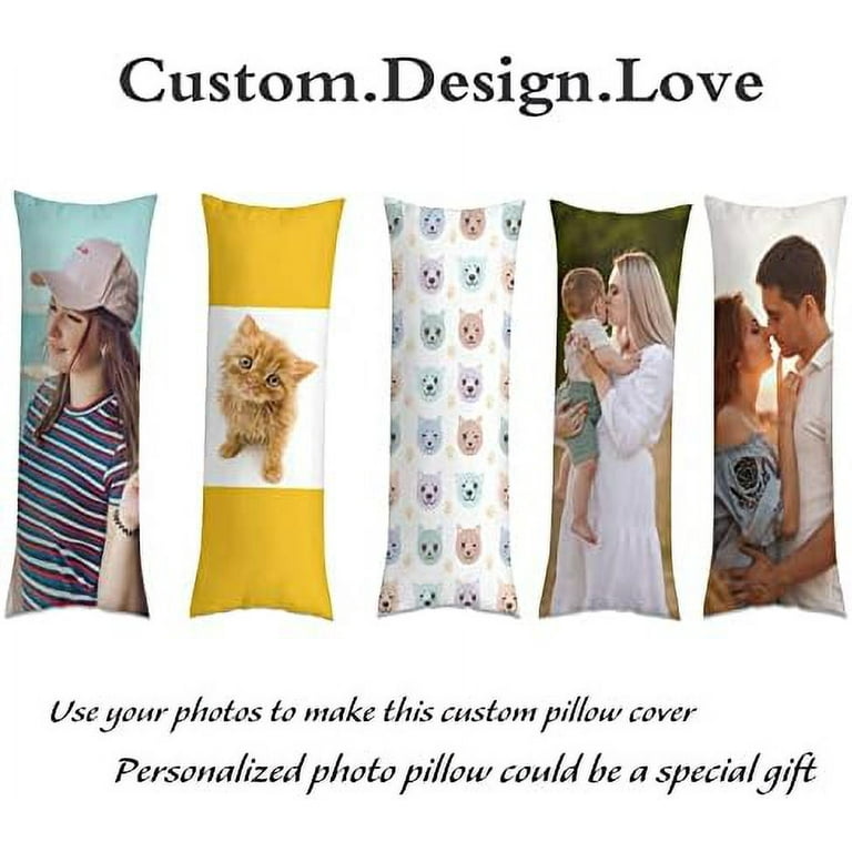 Custom Pillow Case Custom Pillow with Picture Long Body Pillow case Personalized Pillow Cover with Your Loved Ones Custom Pillow Case Cover Gifts Any Picture 20x54 inch Walmart
