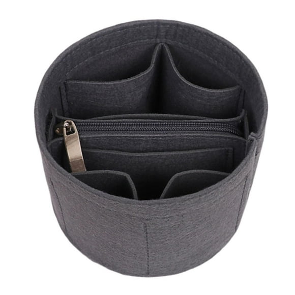 Inserto de forro de bolsa de almacenamiento Forro de bolso de moda con compartimentos Tipo de cubo Bolsa de almacenamiento de cosméticos de fieltro Gris Sunnimix Insertar estuche organizador