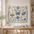 thumbnail image 5 of Blue Crab and Coastal Elements on Textured Background, Serene Vintage Illustration for Beach Lovers, Coastal Nautical Wall Art, Birthday Gift, Tapestry Wall Hanging for Bedroom and Living Room, 5 of 7