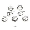 thumbnail image 3 of Personality Trendy Hollow Sunflower Geometric Black Gemstone Set Ring, 3 of 4