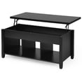 thumbnail image 1 of Costway Table Basse à Plateau Relevable avec Compartiment Caché et Étagères de Rangement Noir, 1 of 10